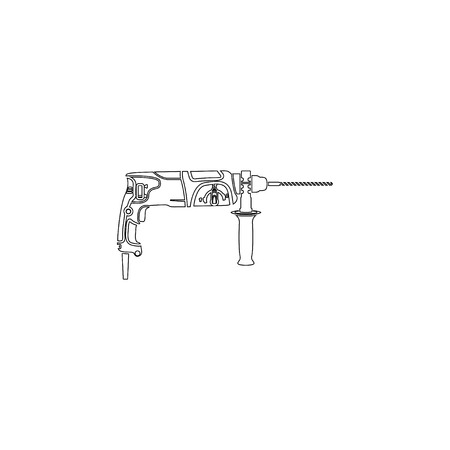 Drill. simple flat vector icon illustration. outline line symbol - editable strokeのイラスト素材