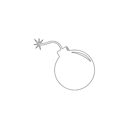 Grenade Exploding Bomb blast. simple flat vector icon illustration. outline line symbol - editable strokeのイラスト素材