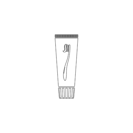 dental toothpaste. simple flat vector icon illustration. outline line symbol - editable strokeのイラスト素材