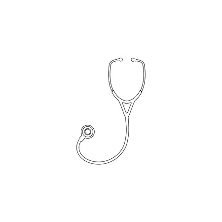 Stethoscope. simple flat vector icon illustration. outline line symbol - editable strokeのイラスト素材