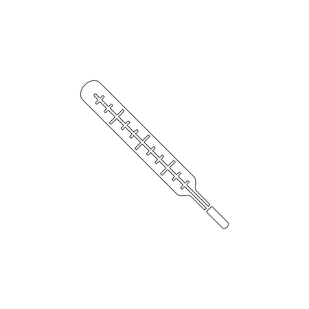thermometer. simple flat vector icon illustration. outline line symbol - editable strokeのイラスト素材