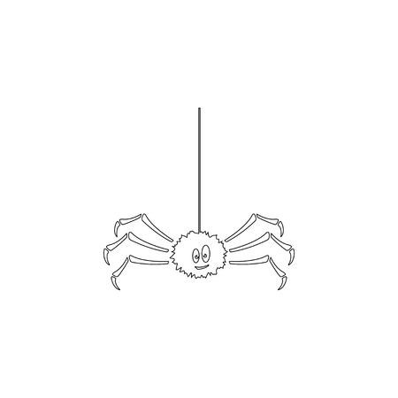 Spider. simple flat vector icon illustration. outline line symbol - editable strokeのイラスト素材