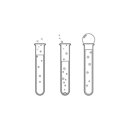 Test tube. simple flat vector icon illustration. outline line symbol - editable strokeのイラスト素材