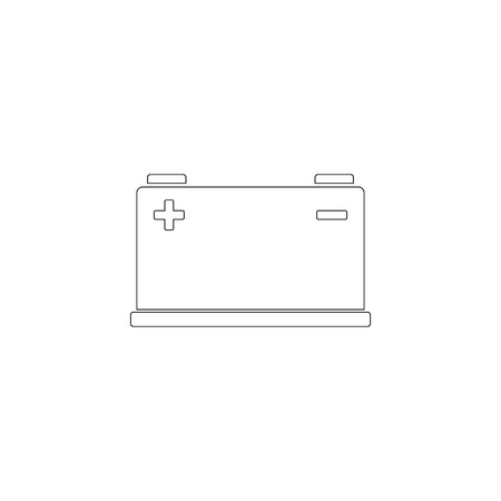 car battery. simple flat vector icon illustration. outline line symbol - editable strokeのイラスト素材