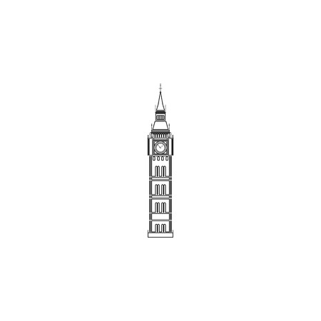 Big Ben. simple flat vector icon illustration. outline line symbol - editable stroke