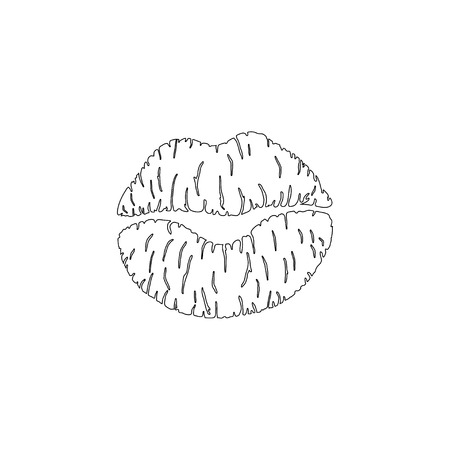 lips. simple flat vector icon illustration. outline line symbol - editable strokeのイラスト素材
