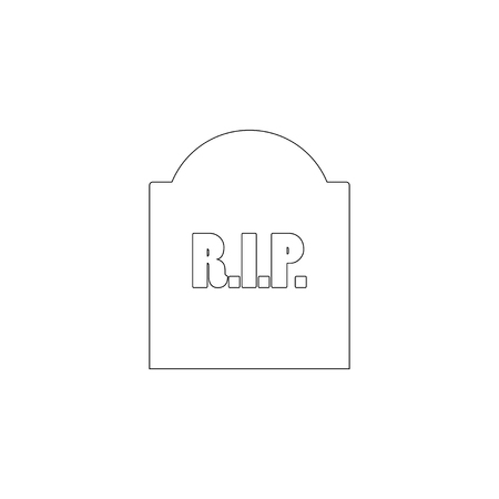 Grave. simple flat vector icon illustration. outline line symbol - editable strokeのイラスト素材