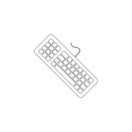 keyboard. simple flat vector icon illustration. outline line symbol - editable strokeのイラスト素材