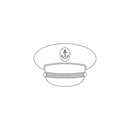 Captain hat. simple flat vector icon illustration. outline line symbol - editable strokeのイラスト素材