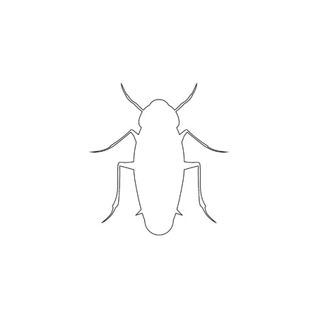 bug. simple flat vector icon illustration. outline line symbol - editable strokeのイラスト素材