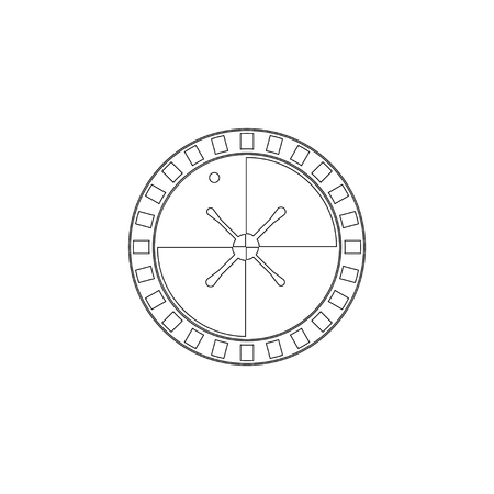 Roulette casino wheel. simple flat vector icon illustration. outline line symbol - editable strokeのイラスト素材