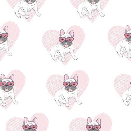Pug dog patternのイラスト素材