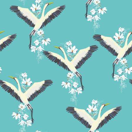 Crane patternのイラスト素材