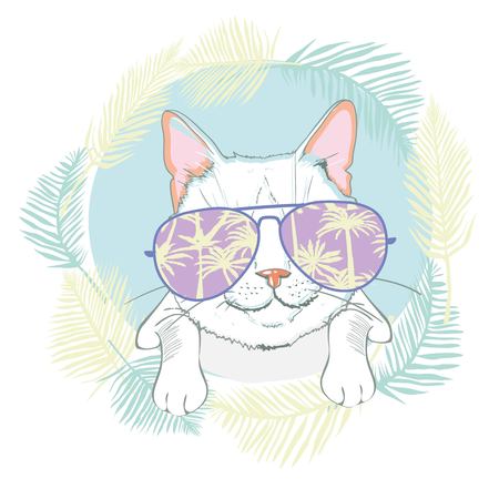 cute cat vector,Cute cat Christmas greeting card,The cover design for new year and Christmas,Children illustration for School books and more. Separate Objects,Romantic hand drawing poster,cat printのイラスト素材