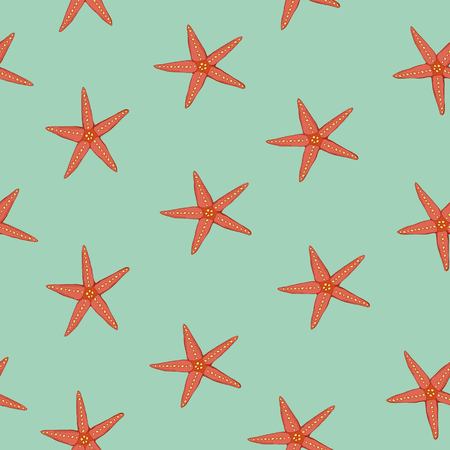 Vector seamless pattern with hand drawn scallop shells. Beautiful marine design elements, perfect for prints and patterns.のイラスト素材