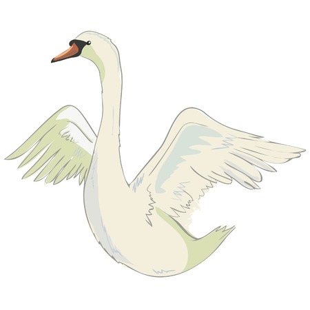 cute lovely princess swan, vector, illustrationのイラスト素材