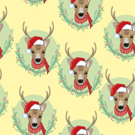 Black and white wrapping paper. seamless geometric pattern with deer.の写真素材