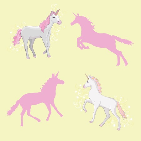 Unicorn Vector Icon Isolated On White Head Portrait Horse Sticker