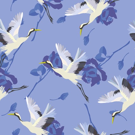 crane, pattern, vector, illustrationの写真素材