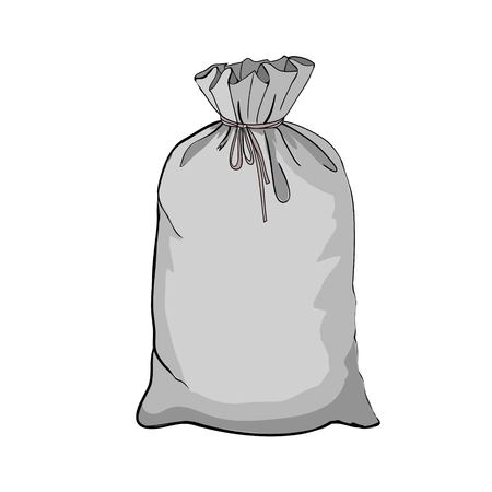 Hand drawn cartoon style shopping bags design, bag, gift, icon, white, drawing, fashion, illustration, isolated, paper retail sale store shop draw hand doodle vectorの写真素材