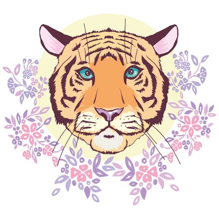 Tiger head silhouette, Vectorの写真素材