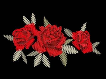 red rose embroideryの写真素材