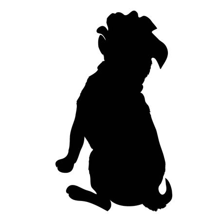 French Bulldog purebred dog standing in side view - vector silhouette isolatedのイラスト素材