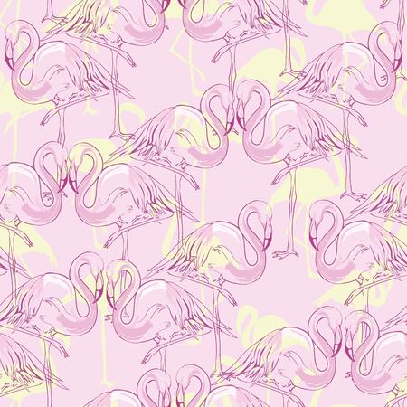 seamless flamingo pattern vector illustrationの写真素材