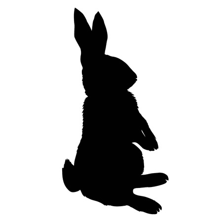 Bunny rodent black silhouette animal, animal, bunny, graphic, hare, icon, illustration, isolated nature pet rabbit silhouette symbol cute design easterの写真素材