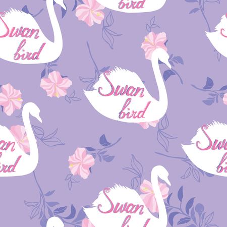 Swan lake seamless patternのイラスト素材