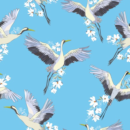 A crane, pattern, vector, illustration isolated on a plain backgroundのイラスト素材