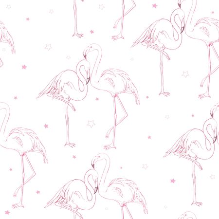 A seamless flamingo pattern vector illustrationのイラスト素材