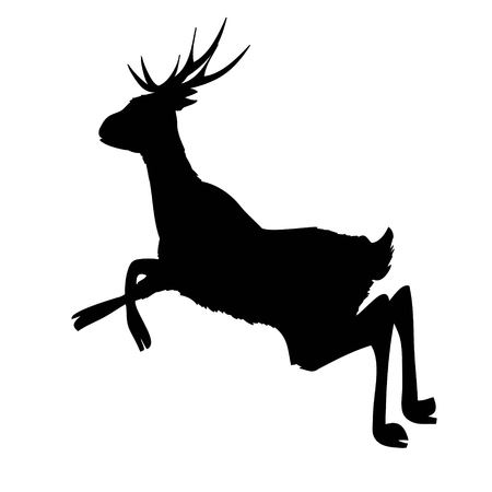 silhouette deer with great antler/animal/ vector illustrationのイラスト素材