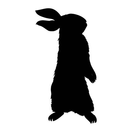 Silhouette of a rabbit vector illustrationのイラスト素材
