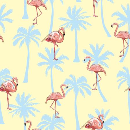 seamless flamingo pattern vector illustrationのイラスト素材