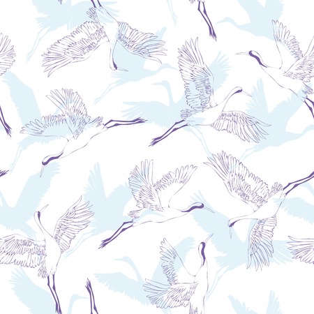 crane, pattern, vector, illustrationのイラスト素材