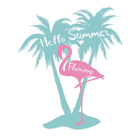 Flamingo. Vector illustration, silhouette, beautiful, bird symbol vector pink africa exoticの写真素材