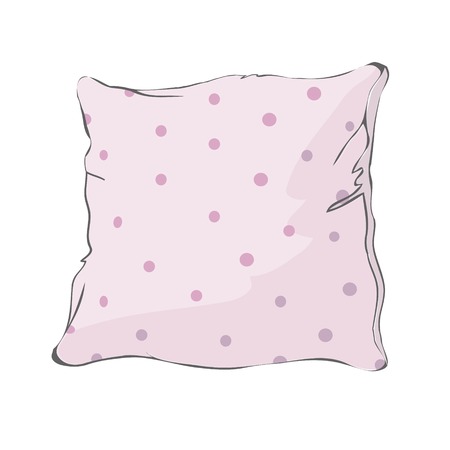 sketch vector illustration of pillow, art, pillow isolated, white pillow, bed pillowのイラスト素材