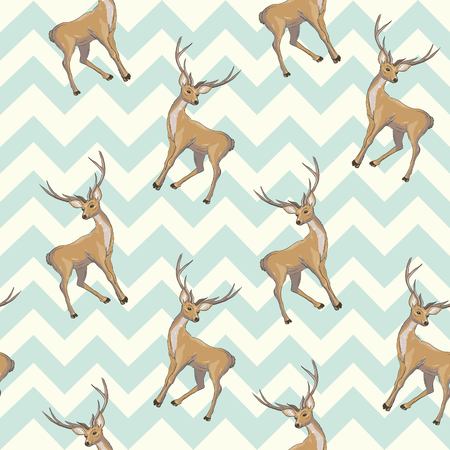 Reindeer Seamless Patternのイラスト素材