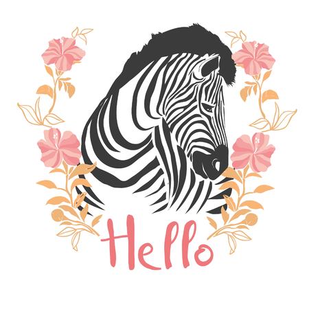 Zebra portrait . Vector illustration.の写真素材