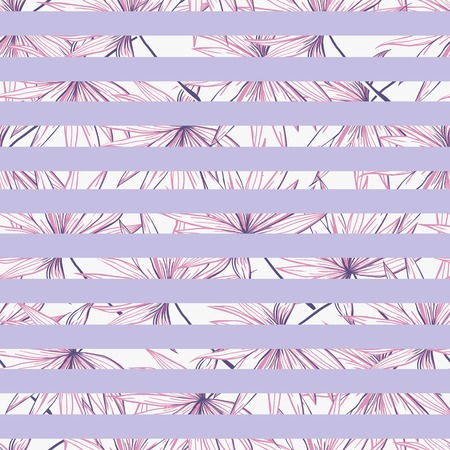 Vector tropical seamless pattern with hibiscus flowers and leavesの写真素材