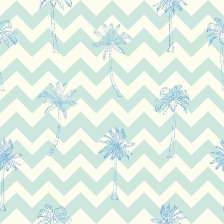 Palm tree pattern. Seamless hand drawn textures on exotic trendy background. Nature textile print. Modern tropical template for web, card, placard, poster, cover, flyer, invitation, brochure, banner.のイラスト素材