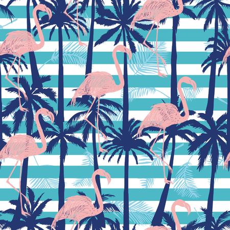 seamless flamingo pattern vector illustrationの写真素材