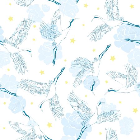 crane, pattern, vector, illustrationの写真素材