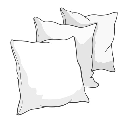 sketch vector illustration of pillow, art, pillow isolated, white pillow, bed pillowの写真素材