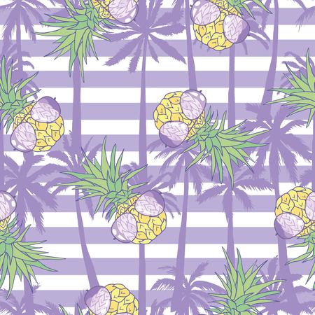 Pineapple seamless pattern. Vector illustration.の写真素材