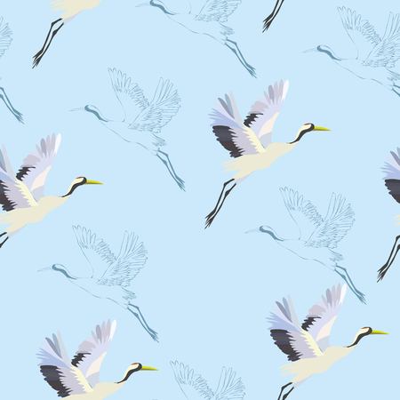 crane, pattern, vector, illustrationの写真素材