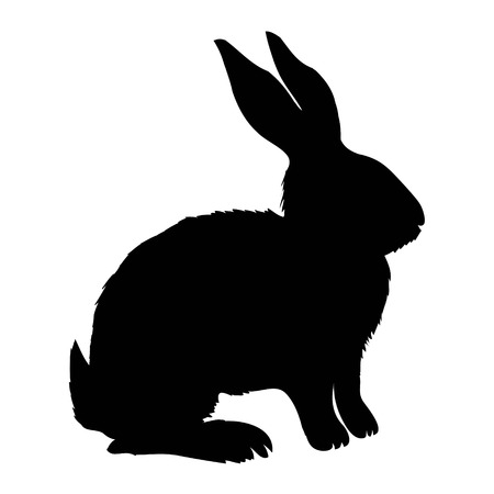 Silhouette rabbit, vector illustrationの写真素材
