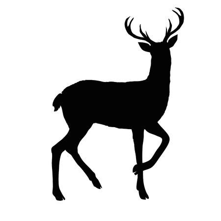 deer silhouette, vector, illustration animal black natureの写真素材