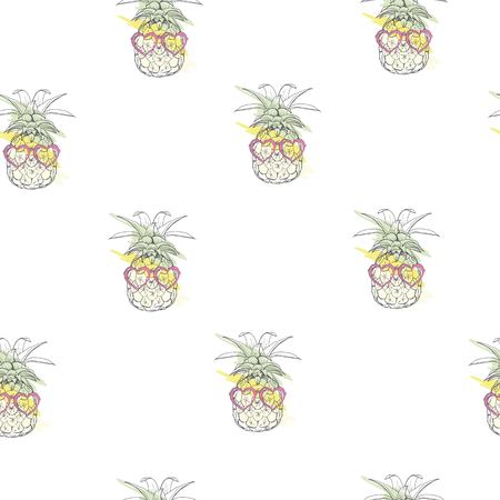 Vector Seamless Pattern with Pineapplesの写真素材